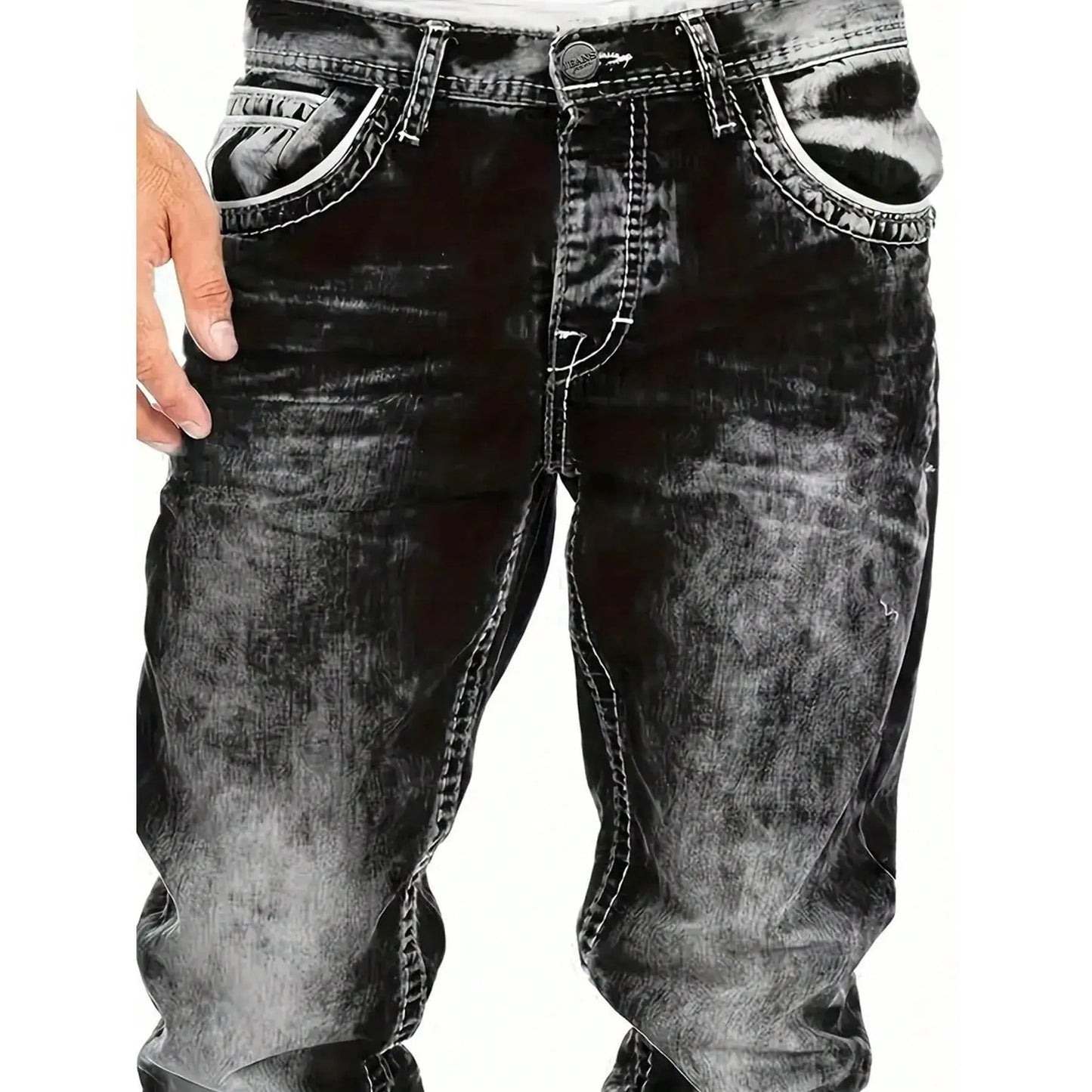 Vaqueros elásticos creativos para hombre, estilo minimalista, ideales para el verano, estilo emo.