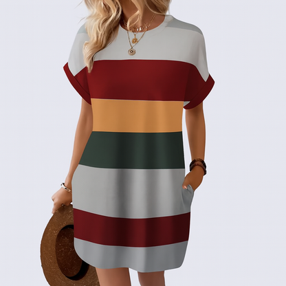 Vestido Casual de Cuello Redondo para Mujer: Elegancia Natural y Confort Atemporal