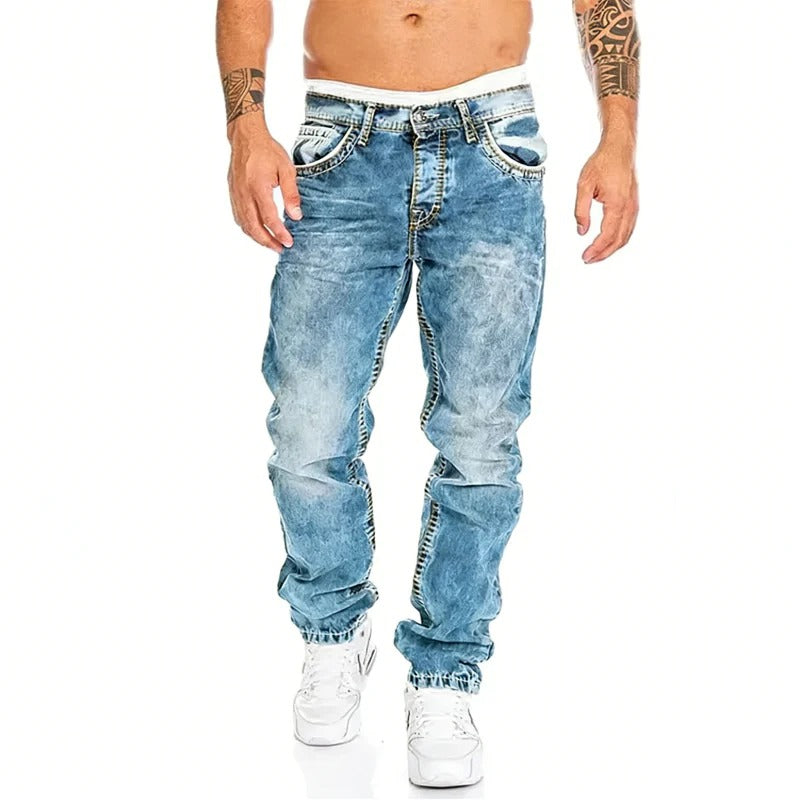 Vaqueros elásticos creativos para hombre, estilo minimalista, ideales para el verano, estilo emo.