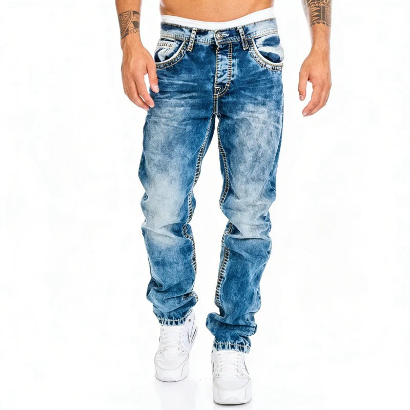 Vaqueros elásticos creativos para hombre, estilo minimalista, ideales para el verano, estilo emo.