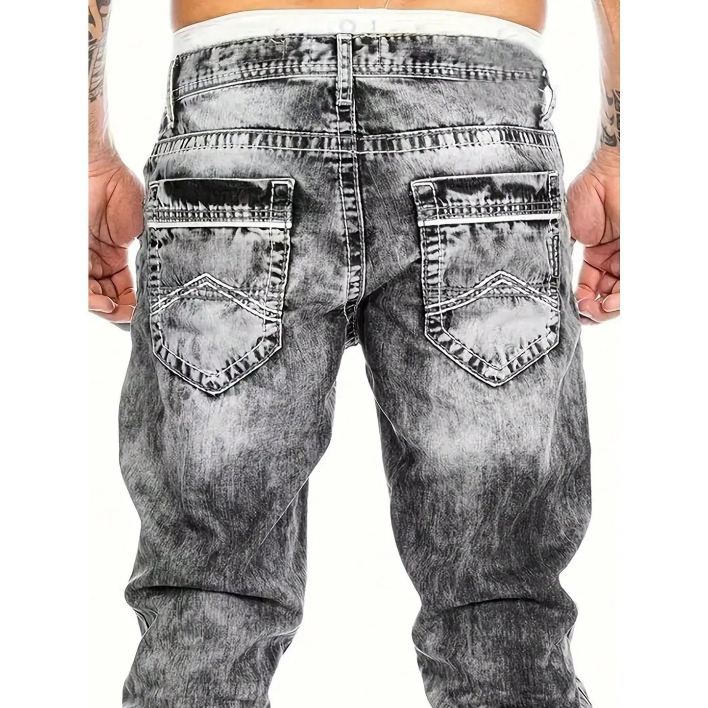 Vaqueros elásticos creativos para hombre, estilo minimalista, ideales para el verano, estilo emo.