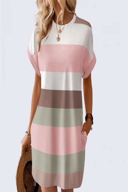 Vestido Casual de Cuello Redondo para Mujer: Elegancia Natural y Confort Atemporal
